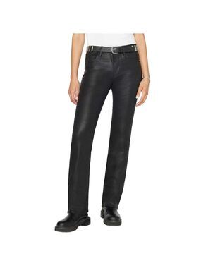 FRAME Le Mini Boot noir coated black full length stretch bootcut jeans 26
